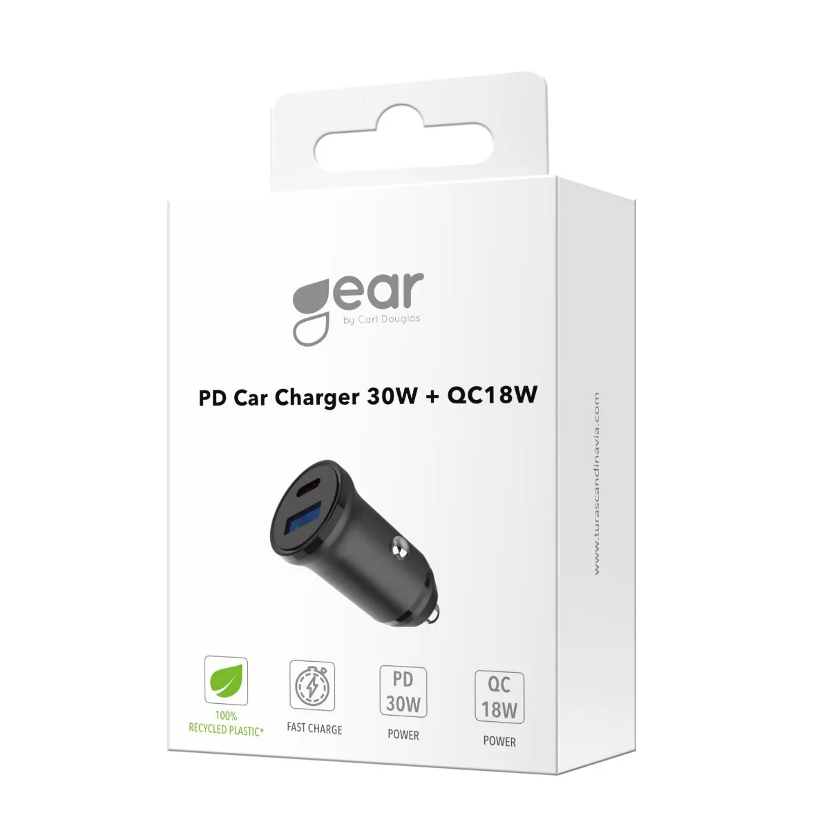 GEAR Charger 12/24V 1xUSB-C + 1xUSB-A PD 30W + QC18.0W MAX Black