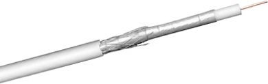 Coaxial kaapeli,kaksoissuojattu,ilman liitoksia,100dB, 100m valk