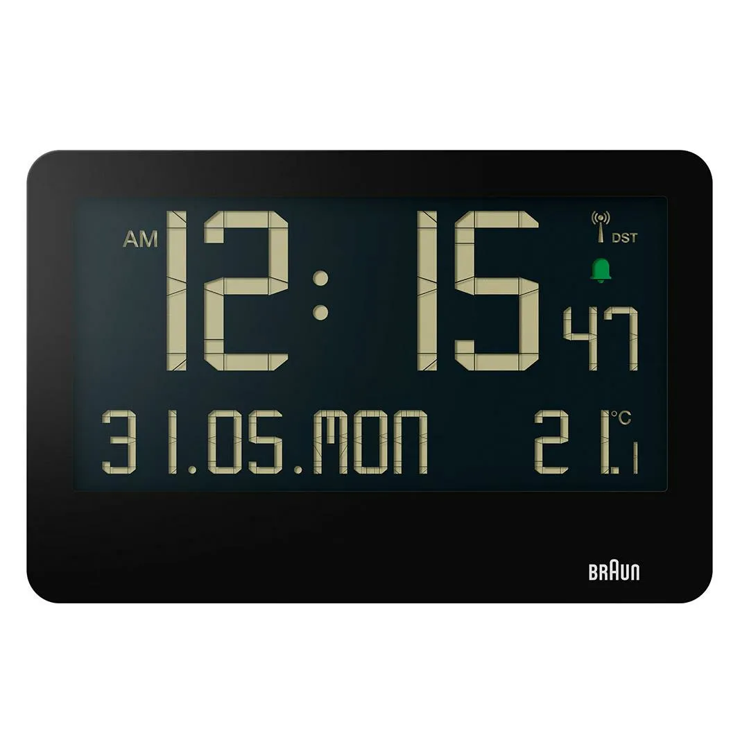 Braun BC 14 digital radio - wall clock, Black