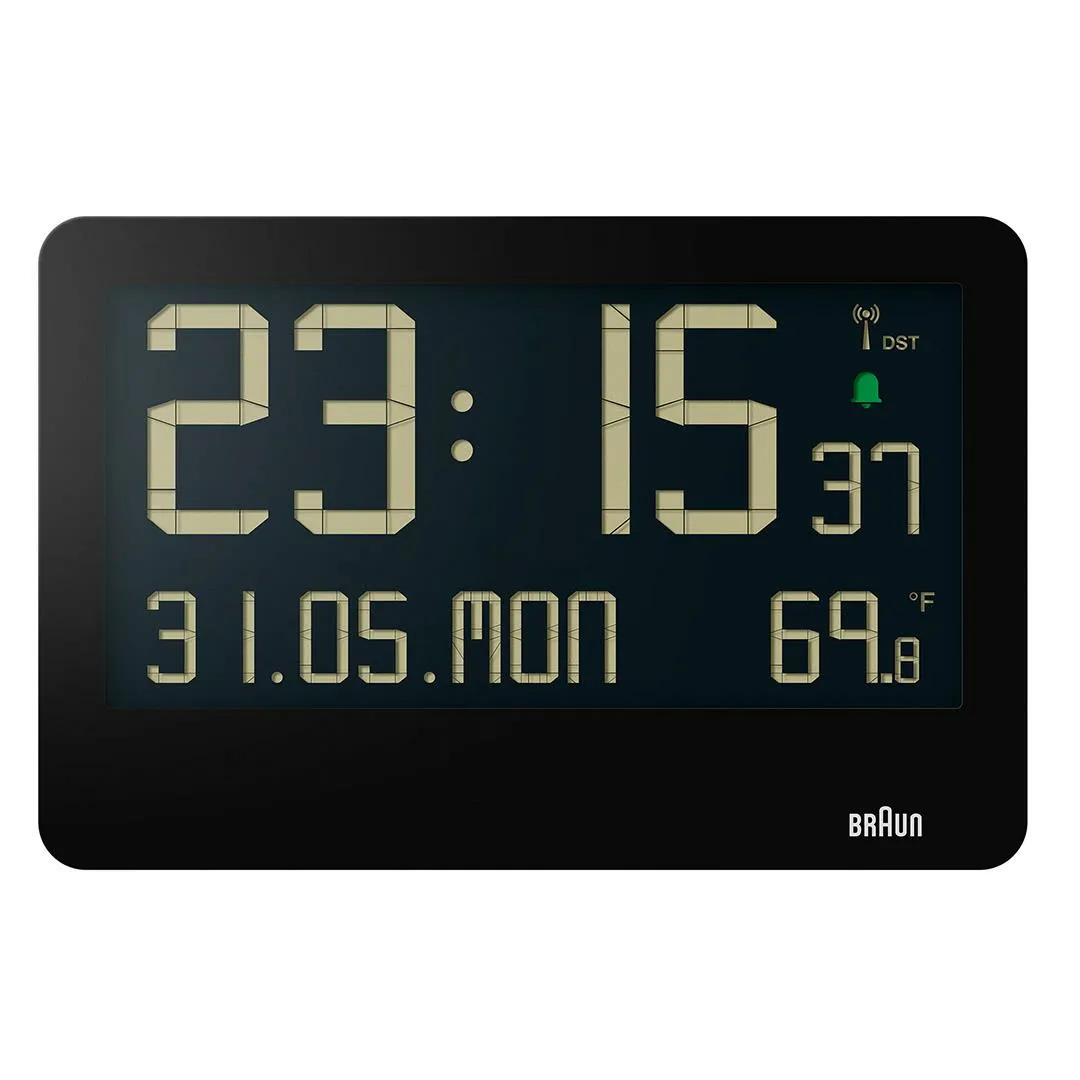 Braun BC 14 digital radio - wall clock, Black