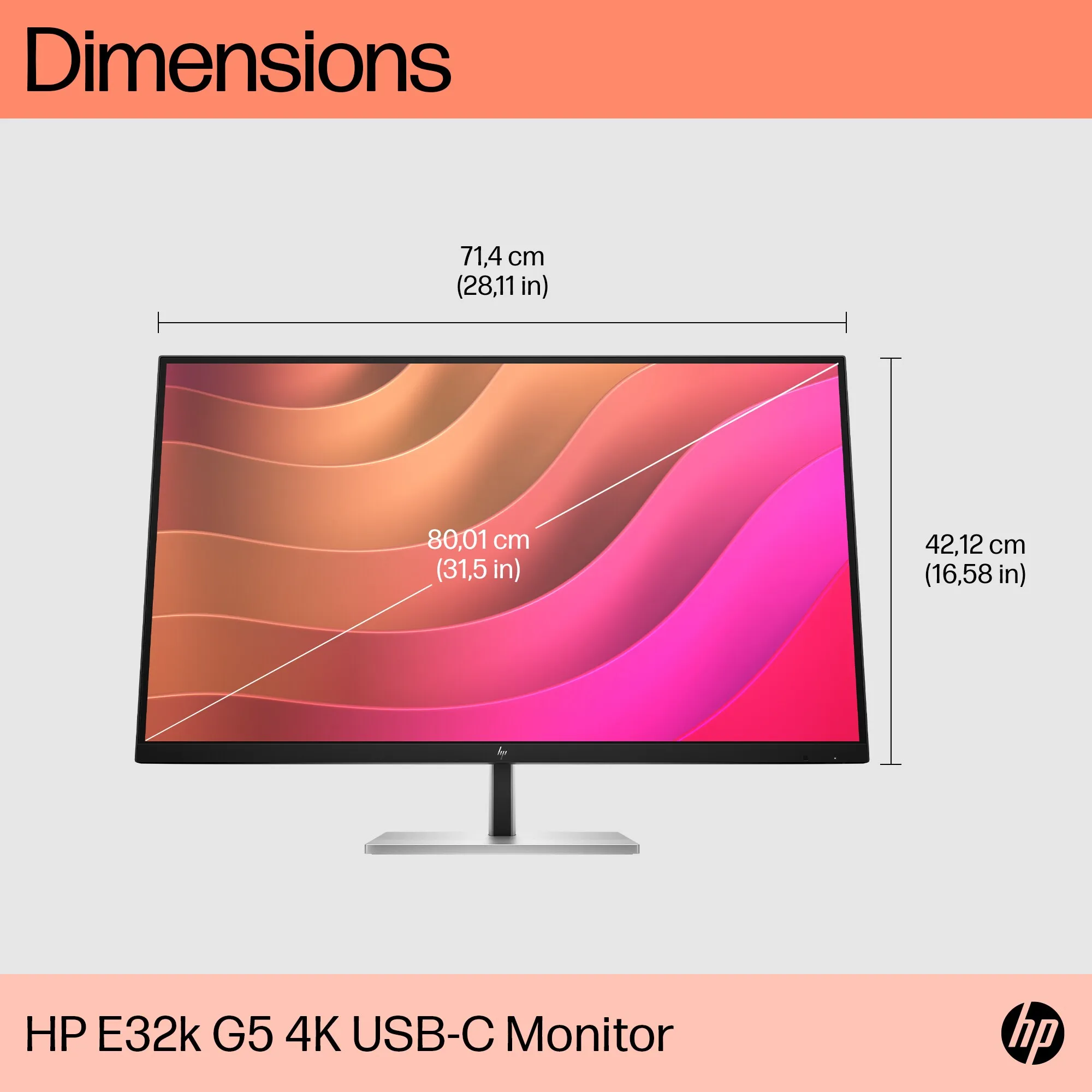 HP 32" E32k G5 4K 4K UHD, IPS -näyttö