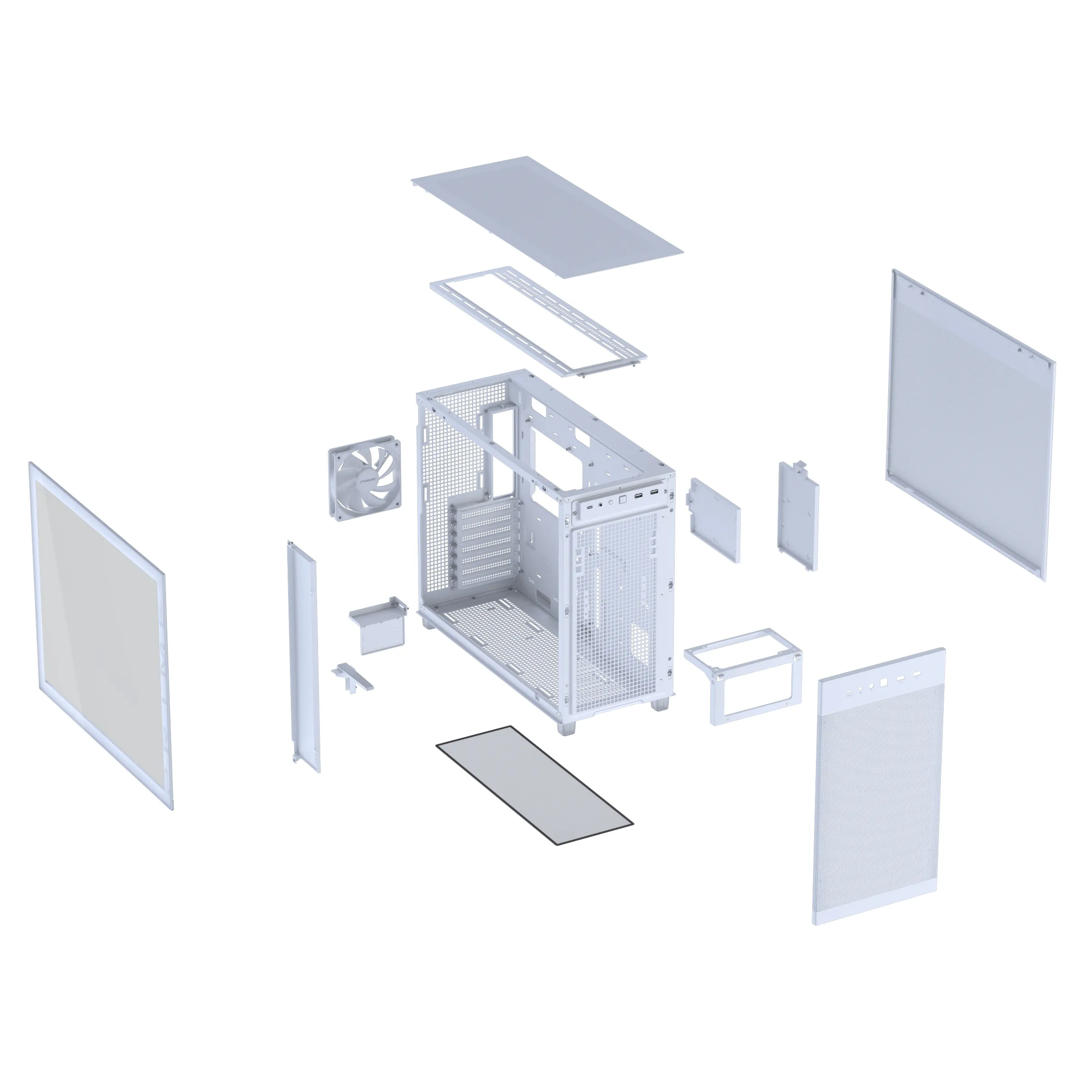 Asus PRIME AP303 TG Midi-Tower Case with window, White