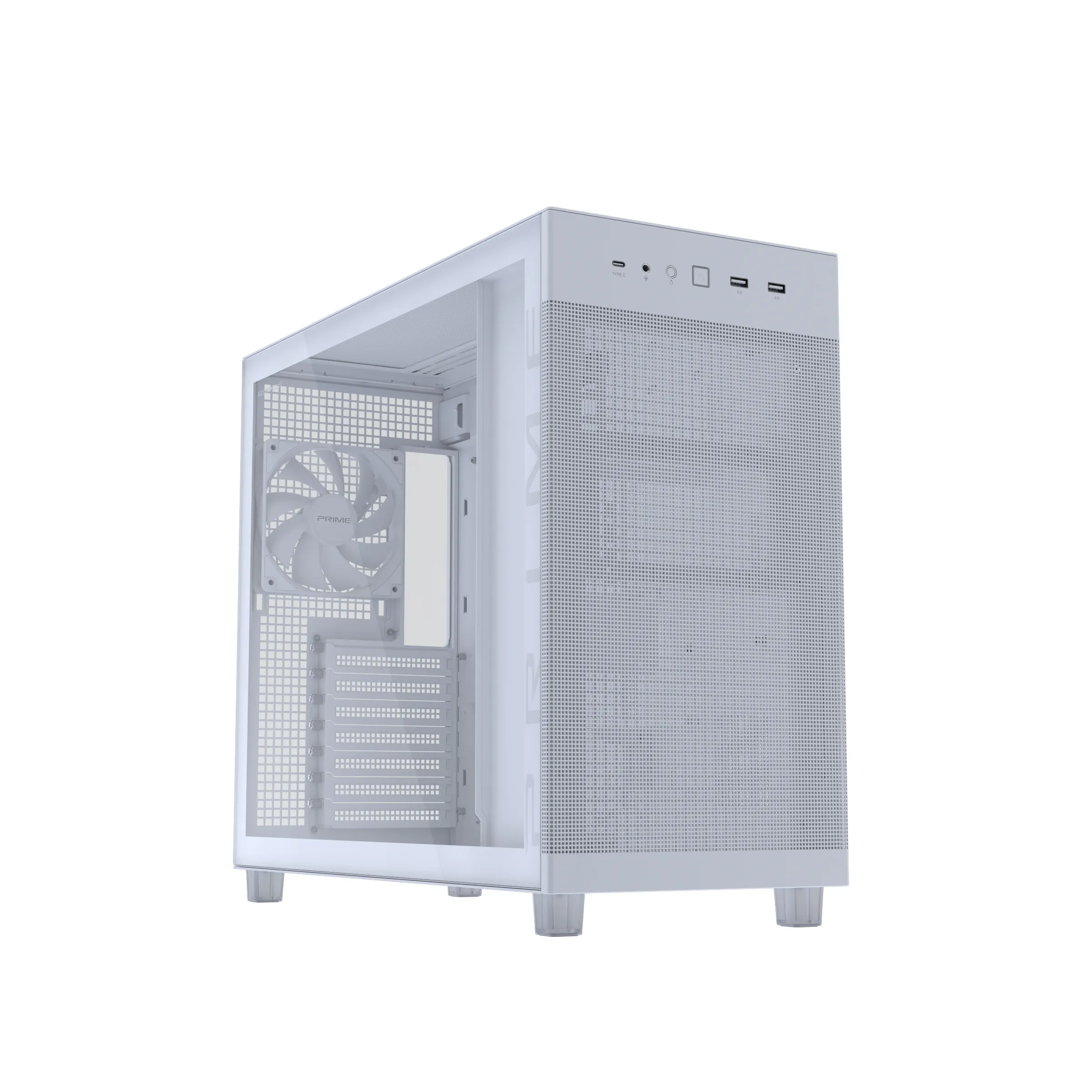 Asus PRIME AP303 TG Midi-Tower Case with window, White