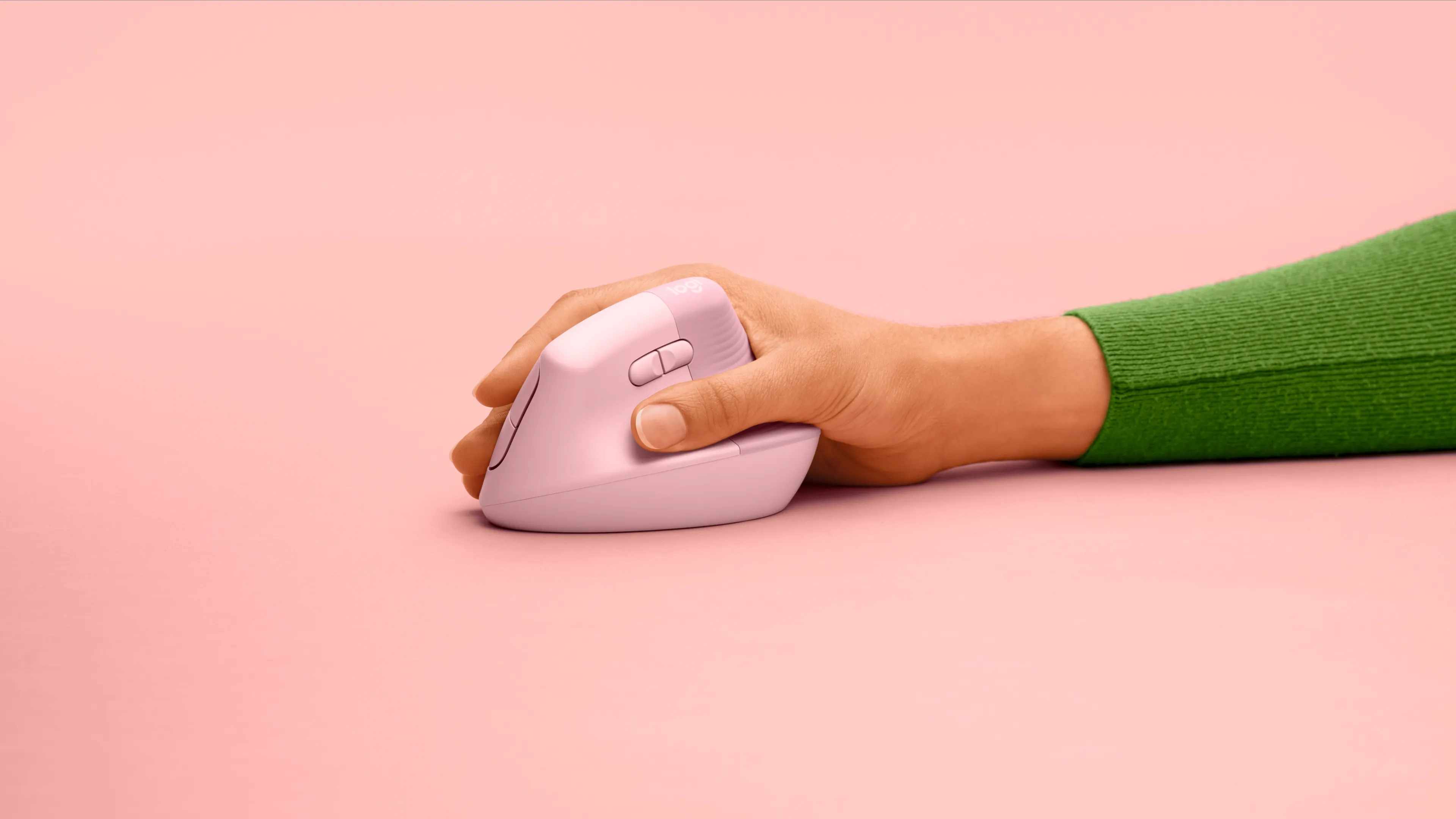 Logitech Lift - vertikal tr&aring;dl&ouml;s mus, pink