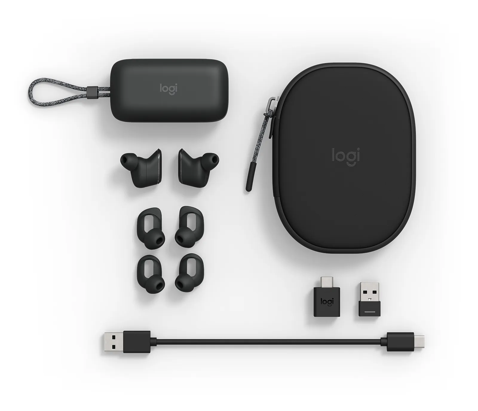 Logitech Zone True Wireless -langattomat nappikuulokkeet, grafiitti
