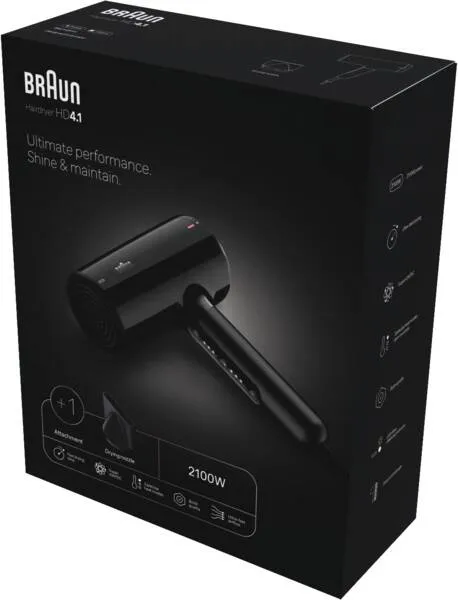 Braun HD4.1 BRHD410E, 2200 W h&aring;rf&ouml;n, svart