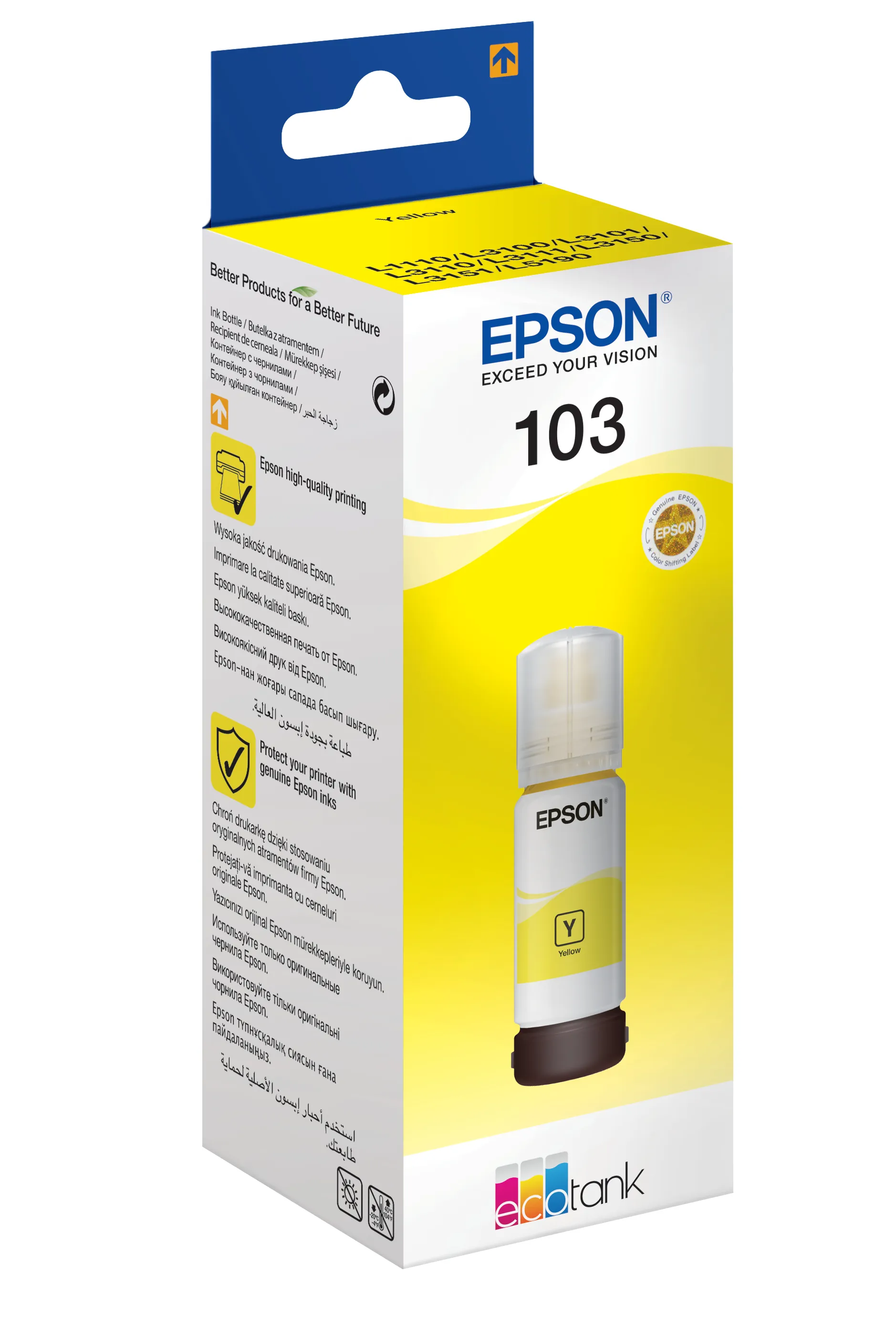 Epson 103 EcoTank ink bottle, 65 ml, Yellow