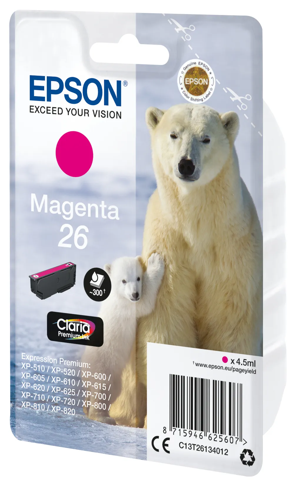 Epson 26 -mustekasetti, 4.5 ml, magenta
