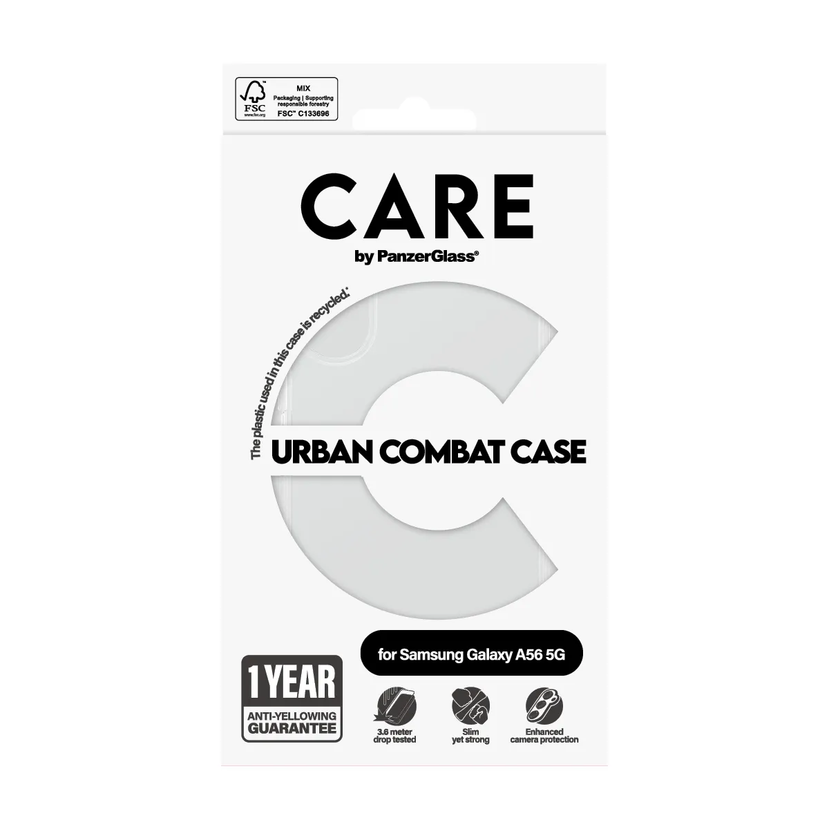 Care by PanzerGlass Galaxy A55 5G Urban Combat -suojakuori, L&auml;pin&auml;kyv&auml;