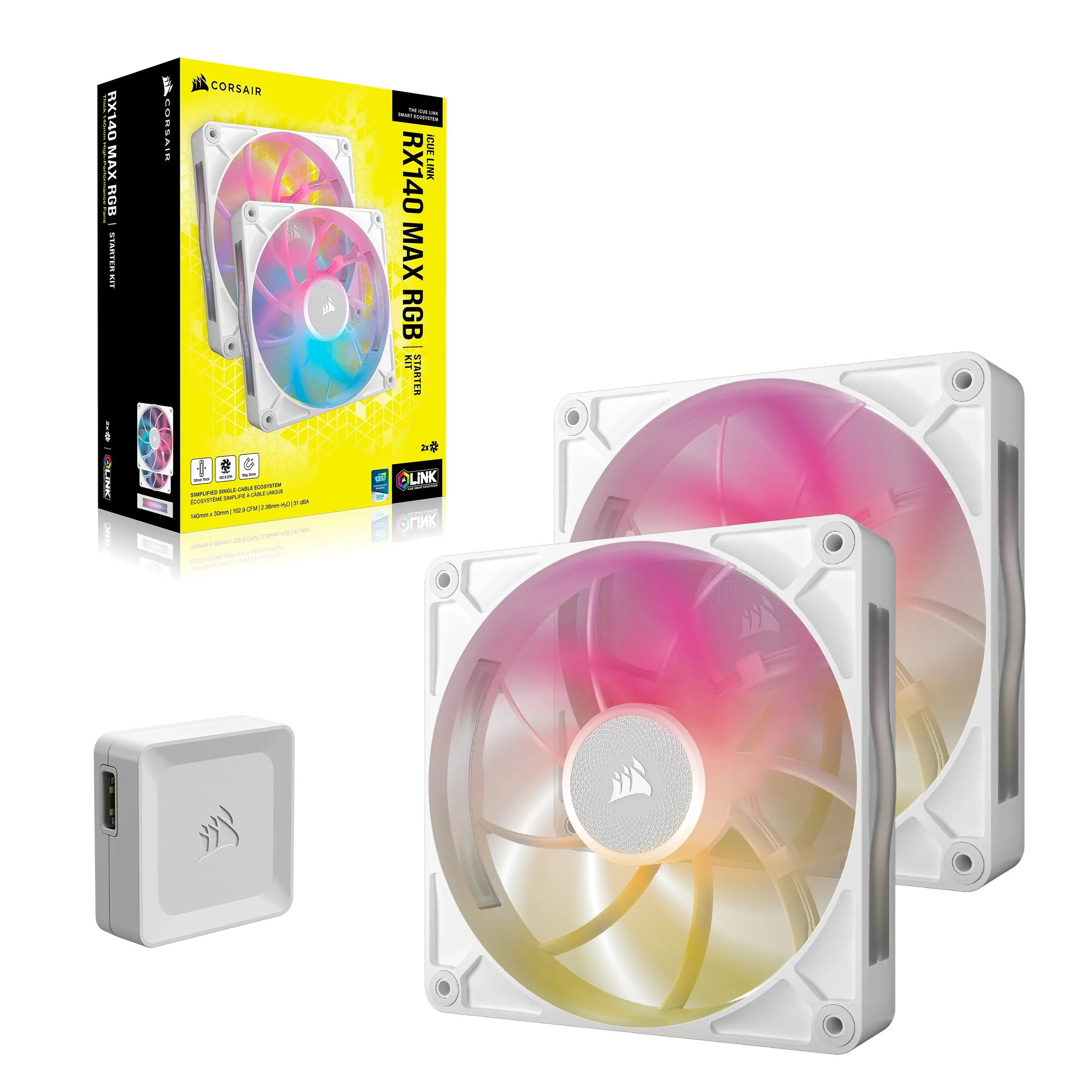Case Acc Corsair Fan iCUE LINK RX140 RGBMax 2x14wh
