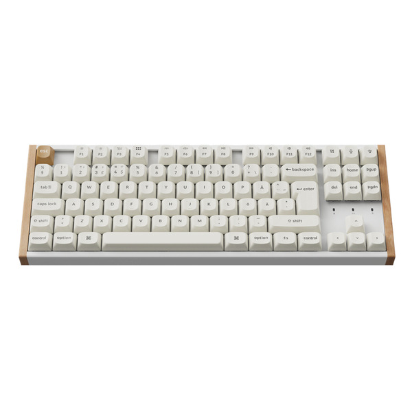 Keychron K8 HE SE 80% tr&aring;dl&ouml;st mekaniskt speltangentbord, Gateron 2.0 Purple Magnetic, vit/tr&auml;