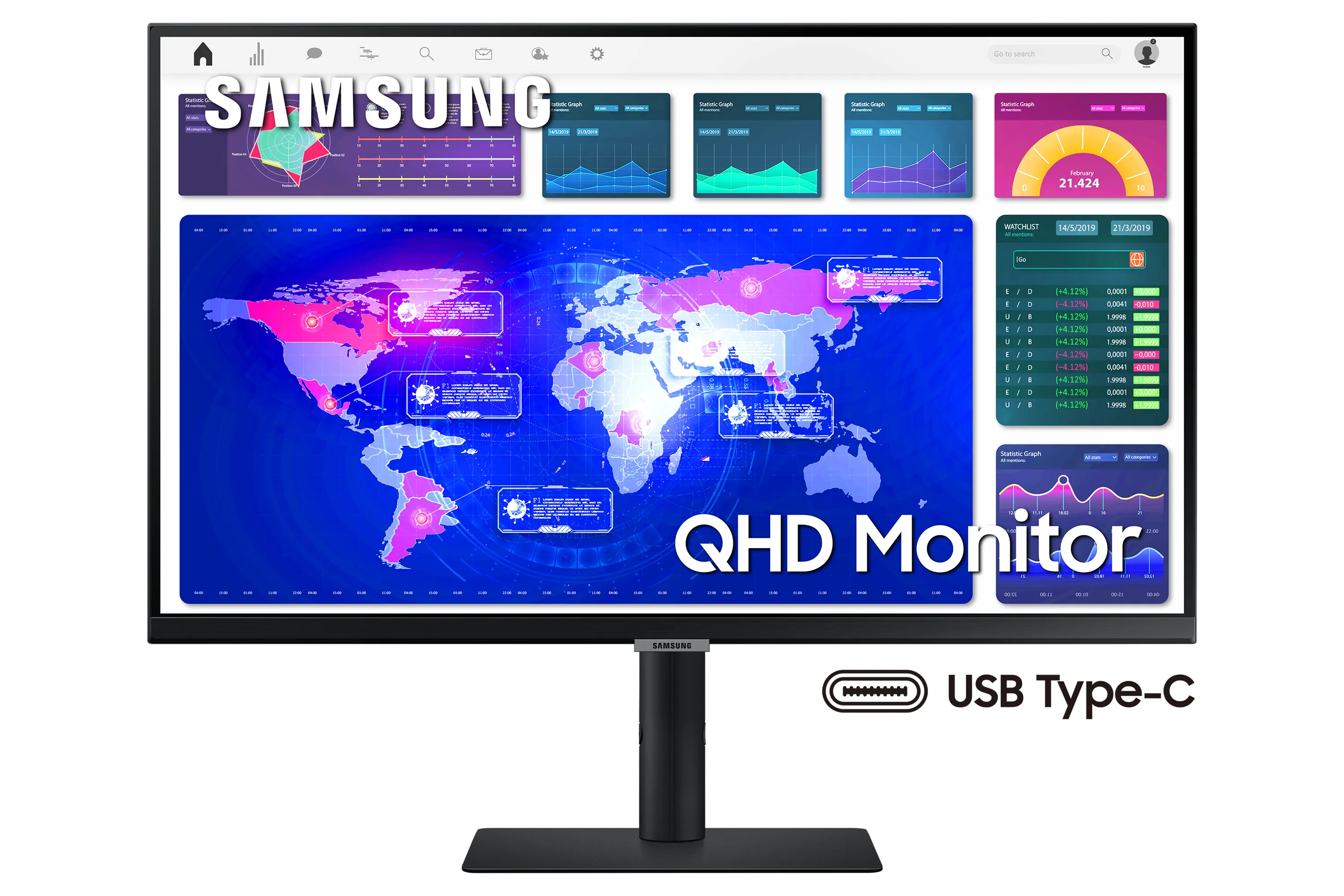 Samsung 27&quot; S27A600U, QHD, IPS, USB-C 90W - monitor