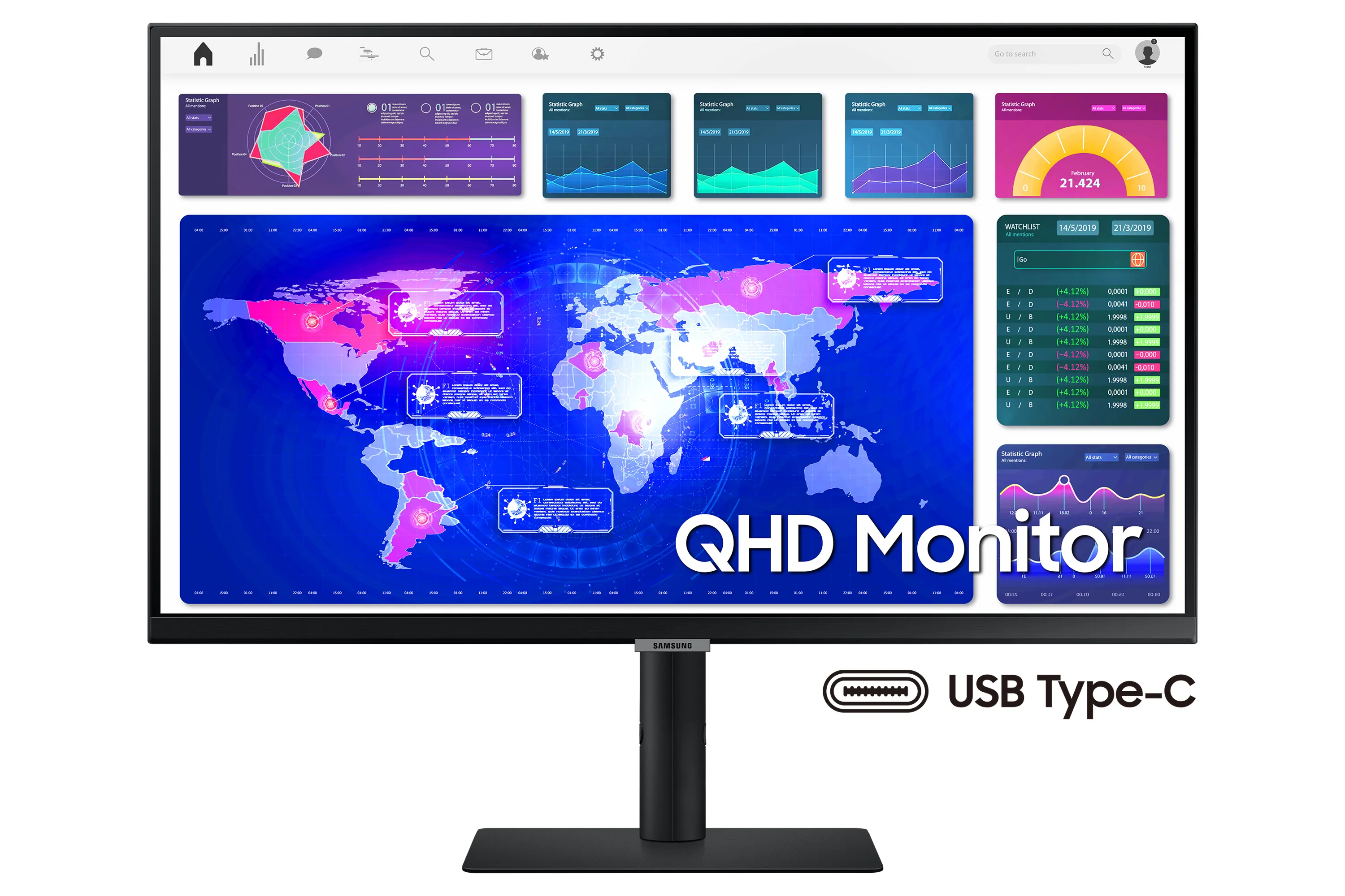 Samsung 27&quot; S27A600U, QHD, IPS, USB-C 90W - monitor