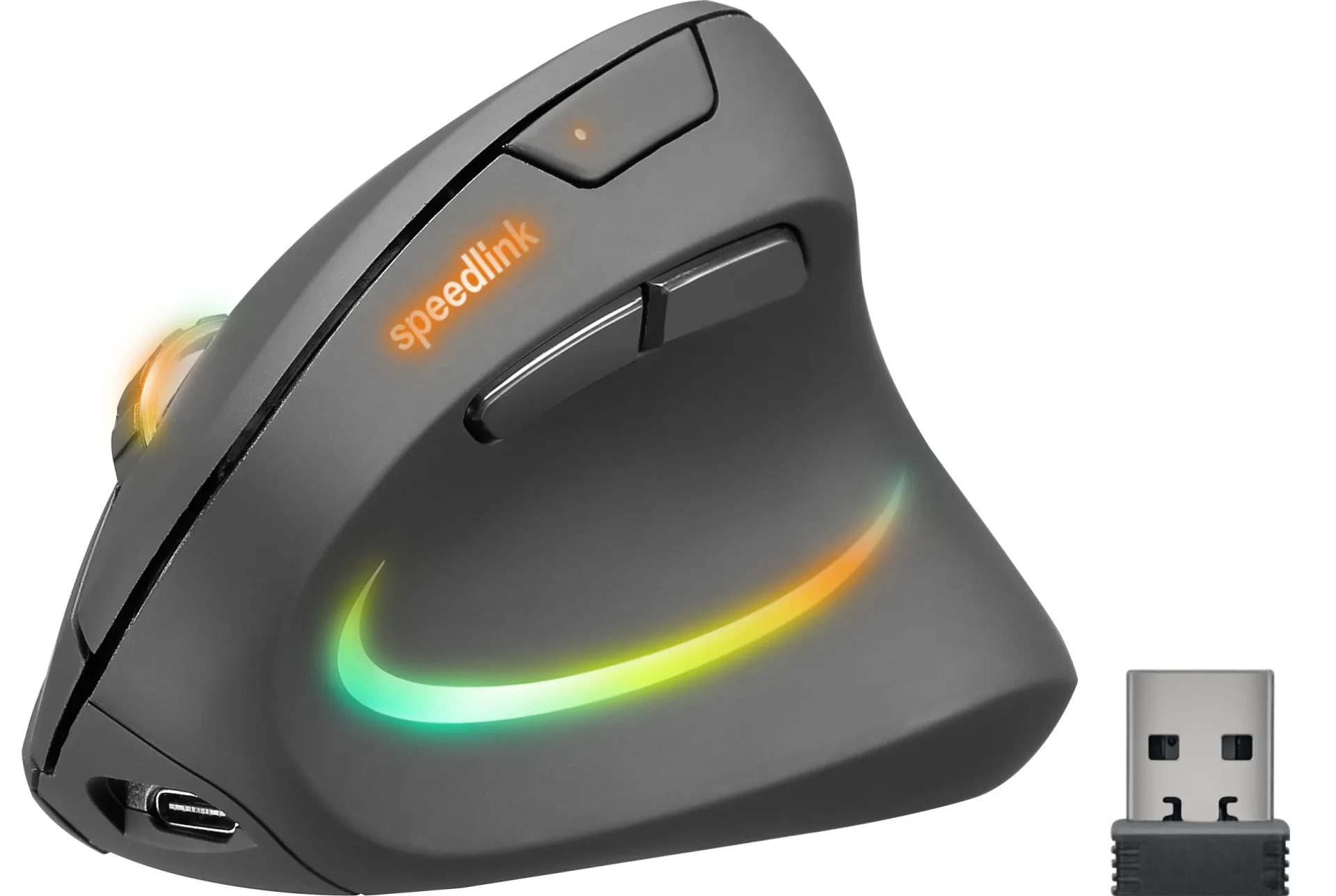 SpeedLink PIAVO PRO Illuminated - trådlös vertikal mus, svart