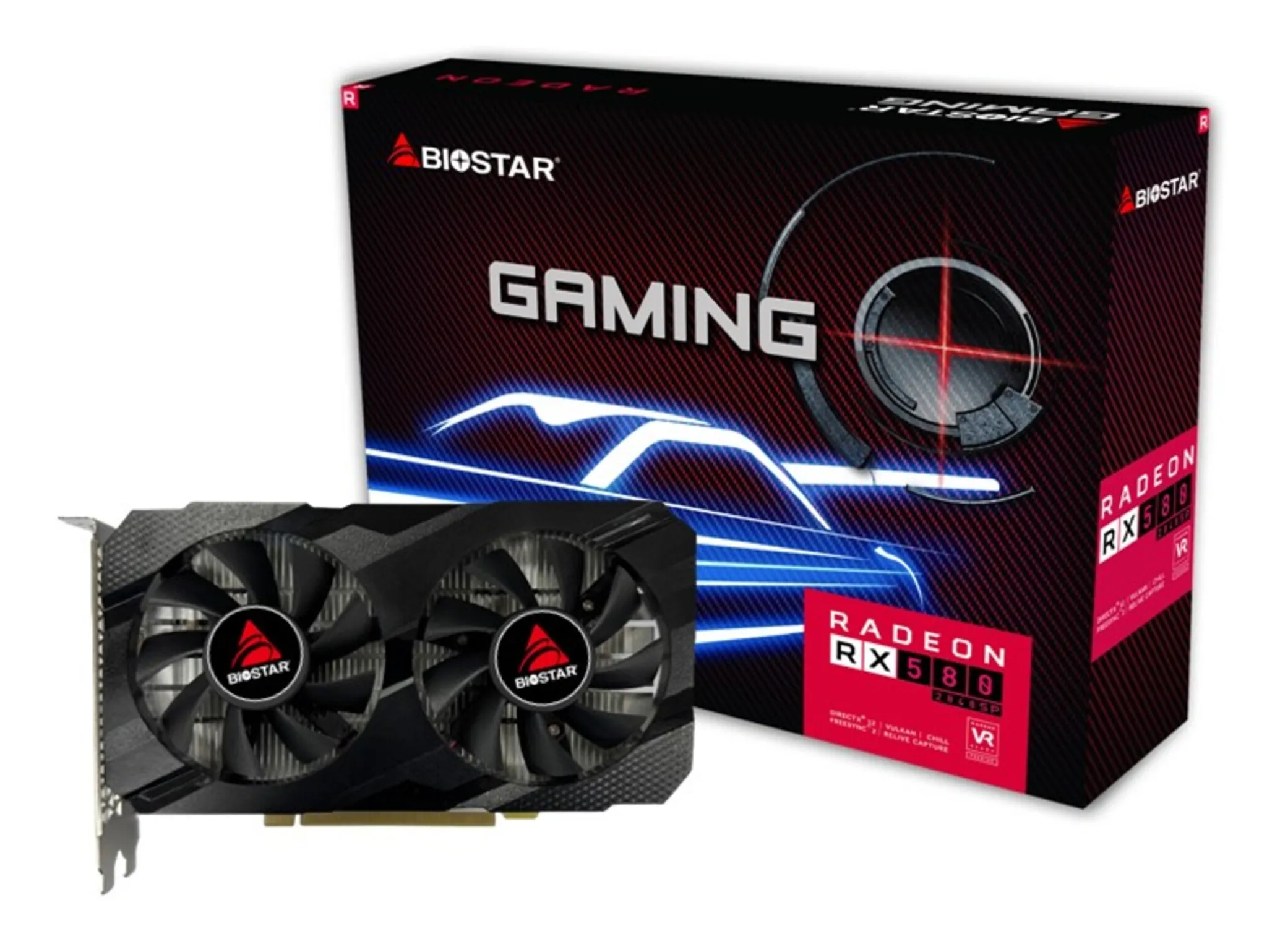 Biostar Radeon RX 580 2048SP 8 Gt -n&auml;yt&ouml;nohjain