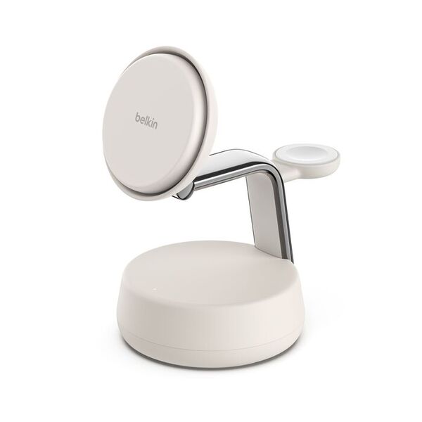 Belkin UltraCharge Pro 3-in-1 Magnetic Qi2 25W -langaton laturi, Beige