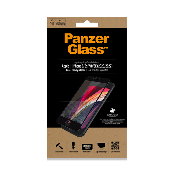 PanzerGlass Case Friendly, iPhone 6/7/8/SE - Screen Glass