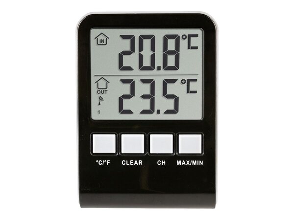 TFA PALMA Temperatursensor Sort Gr&aring; Hvid