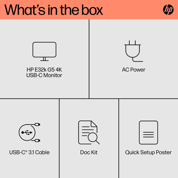 HP 32&quot; E32k G5 4K 4K UHD, IPS - monitor