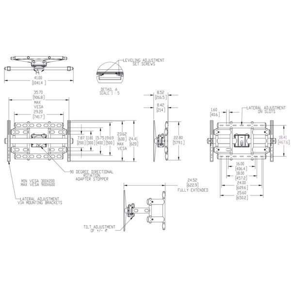 Vogel's Pro PFW 6855 Display Wall Mount, Turn &amp; Tilt max.227kg
