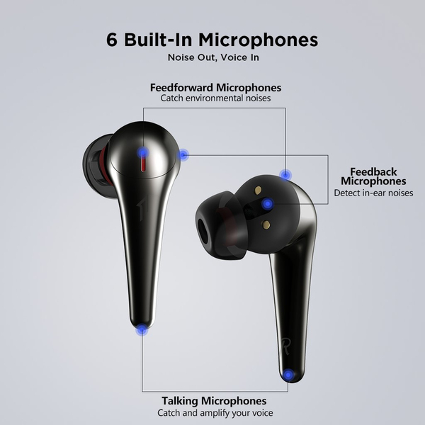 1MORE ComfoBuds Pro, Black True Wireless ANC with QuietMax