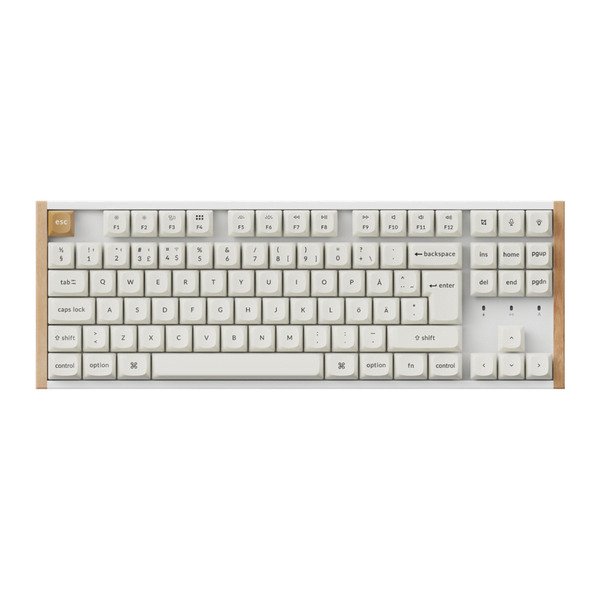 Keychron K8 HE SE 80% Wireless Mechanical Gaming Keyboard, Gateron 2.0 Purple Magnetic, White/Wood