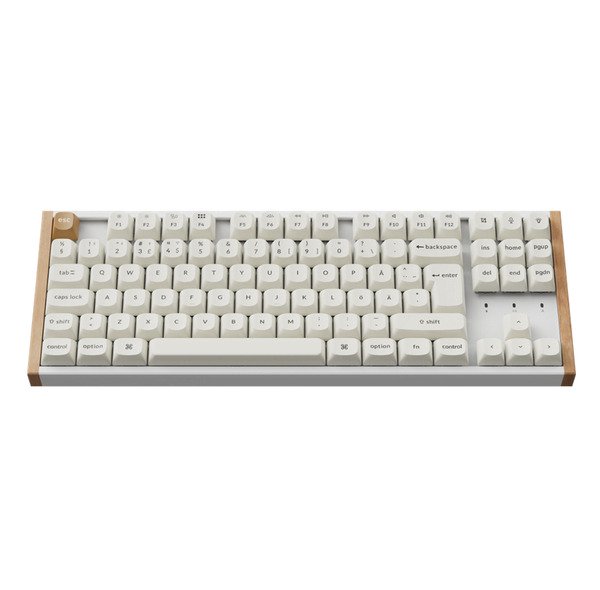 Keychron K8 HE SE 80% Wireless Mechanical Gaming Keyboard, Gateron 2.0 Purple Magnetic, White/Wood