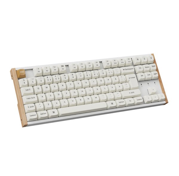 Keychron K8 HE SE 80% Wireless Mechanical Gaming Keyboard, Gateron 2.0 Purple Magnetic, White/Wood