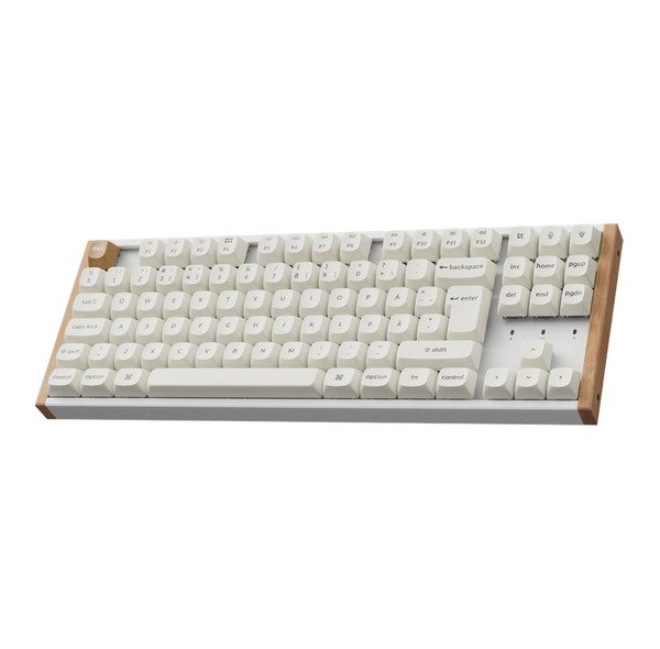 Keychron K8 HE SE 80% Wireless Mechanical Gaming Keyboard, Gateron 2.0 Purple Magnetic, White/Wood