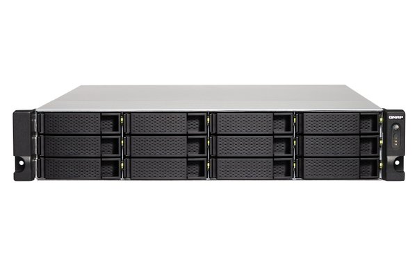 QNAP TS-1273U-RP-8G 12-bay rackmount NAS AMD RX-421ND 4-core 2.1GHz up to 3.4GHz 8GB DDR4 RAM (max 64GB) 2 x M.2 22802260 SATA 6Gbs