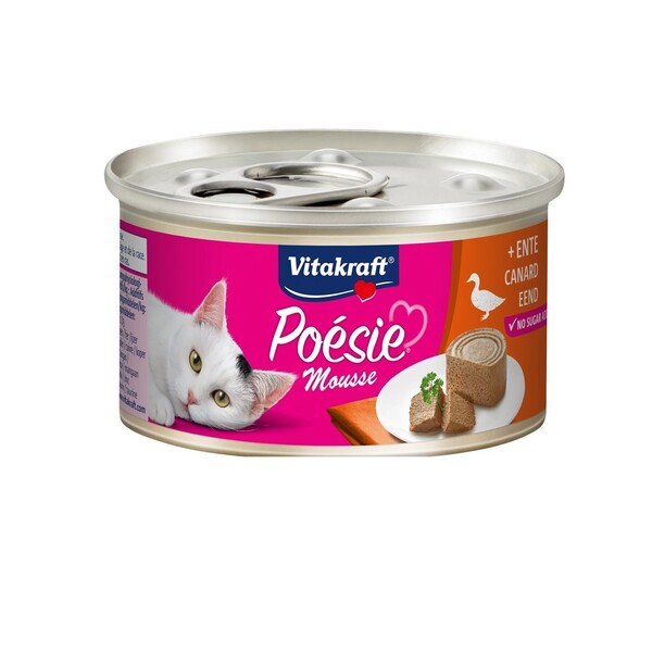 Vitakraft Po&eacute;sie Mousse Duck, V&aring;tfoder f&ouml;r katt, Adult, 85 g