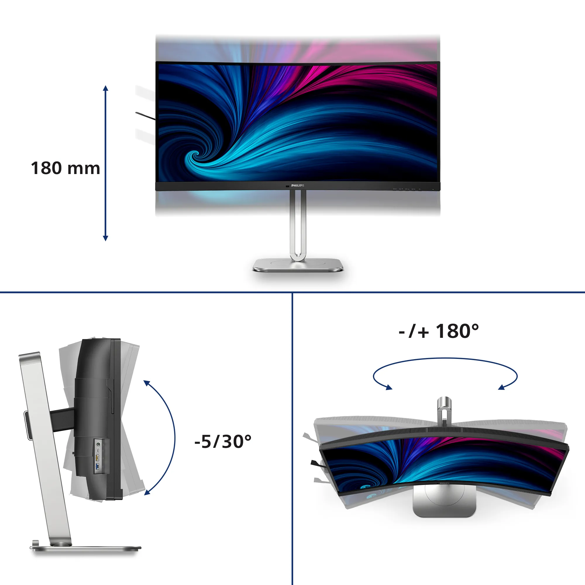 Philips 34B2U5600C 34&quot; UWQHD, VA - curved sk&auml;rm