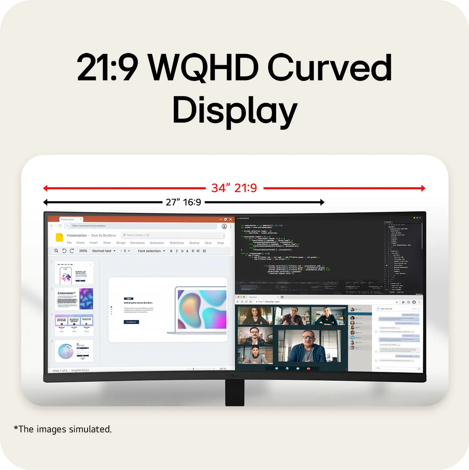 LG 34U601B-B 34" Dual WQHD, VA Curved Gaming Monitor with HDR10 and 120 Hz
