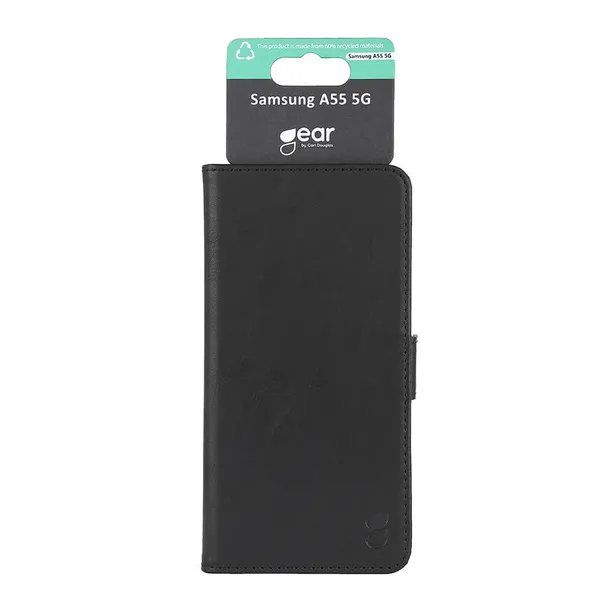 GEAR Wallet, Galaxy A55 -lompakkokotelo, Musta