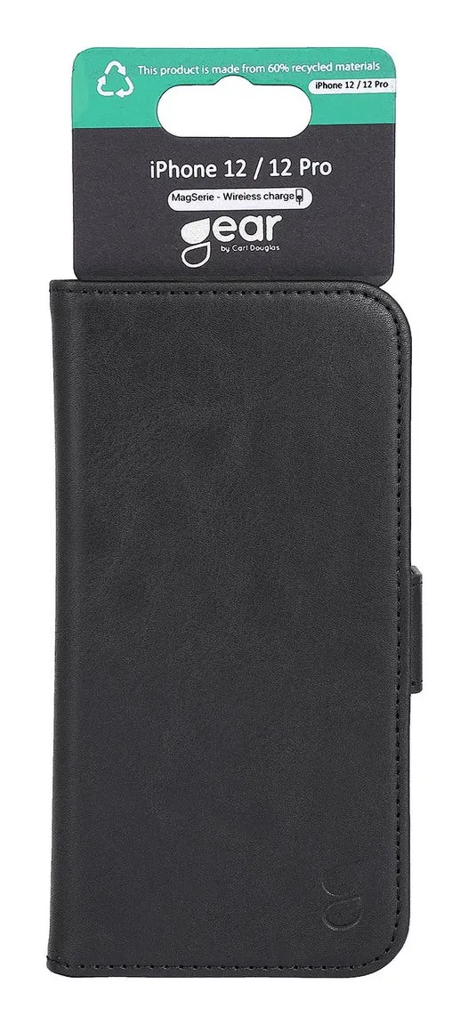 GEAR Wallet, iPhone 12 / 12 Pro - pl&aring;nboksfodral, Svart