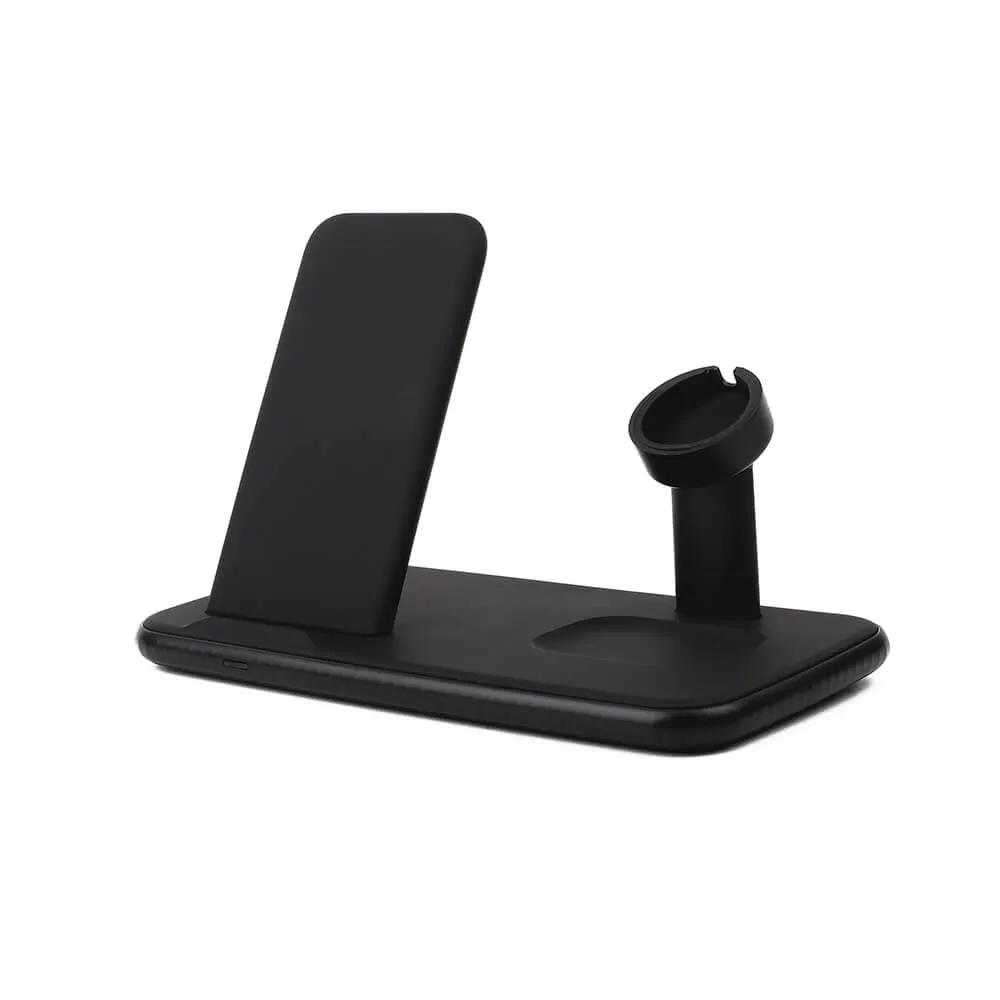 GEAR Langaton Tripple QI Laturi USB-C Ansl. 20W Musta Mobil/Watch/Airpods