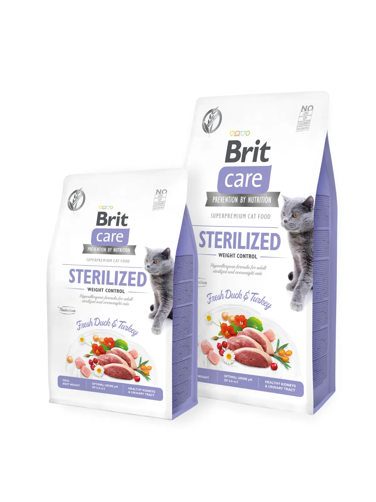 Brit Care Sterilized Weight Control Grain-Free Duck & Turkey, Dry food for cats, Adult, 7kg