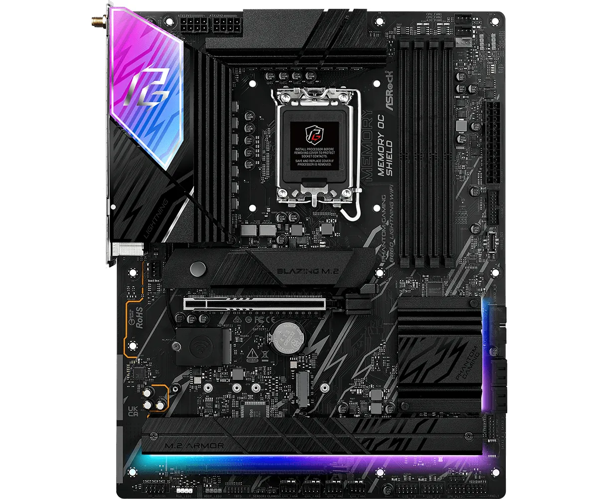 ASRock Phantom Gaming B860 Lightning WiFi 6E LGA 1851 ATX DDR5 - moderkort