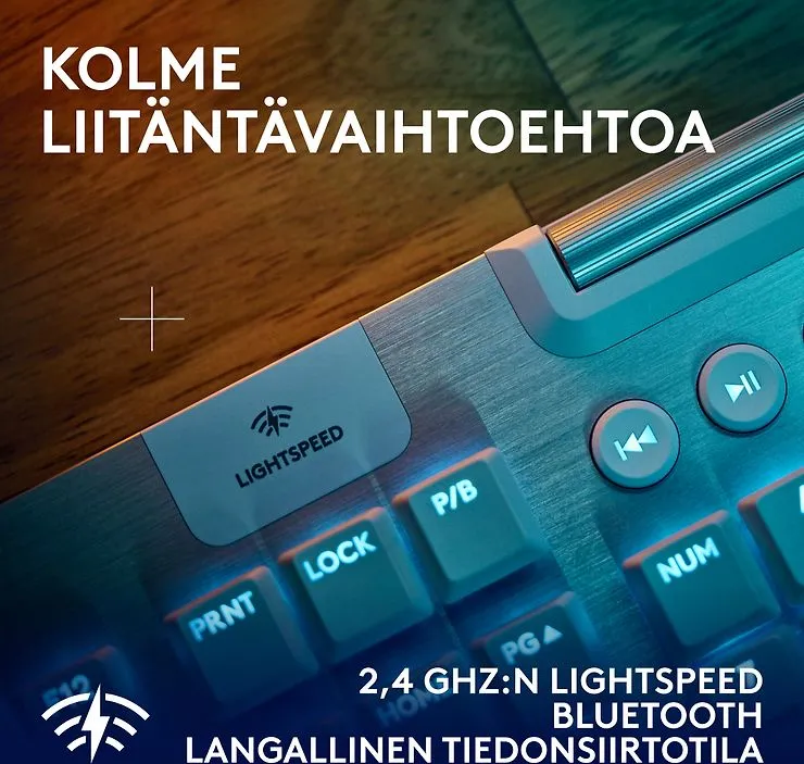 Logitech G915 X LIGHTSPEED Low Profile, Tactile -langaton pelinäppäimistö, white