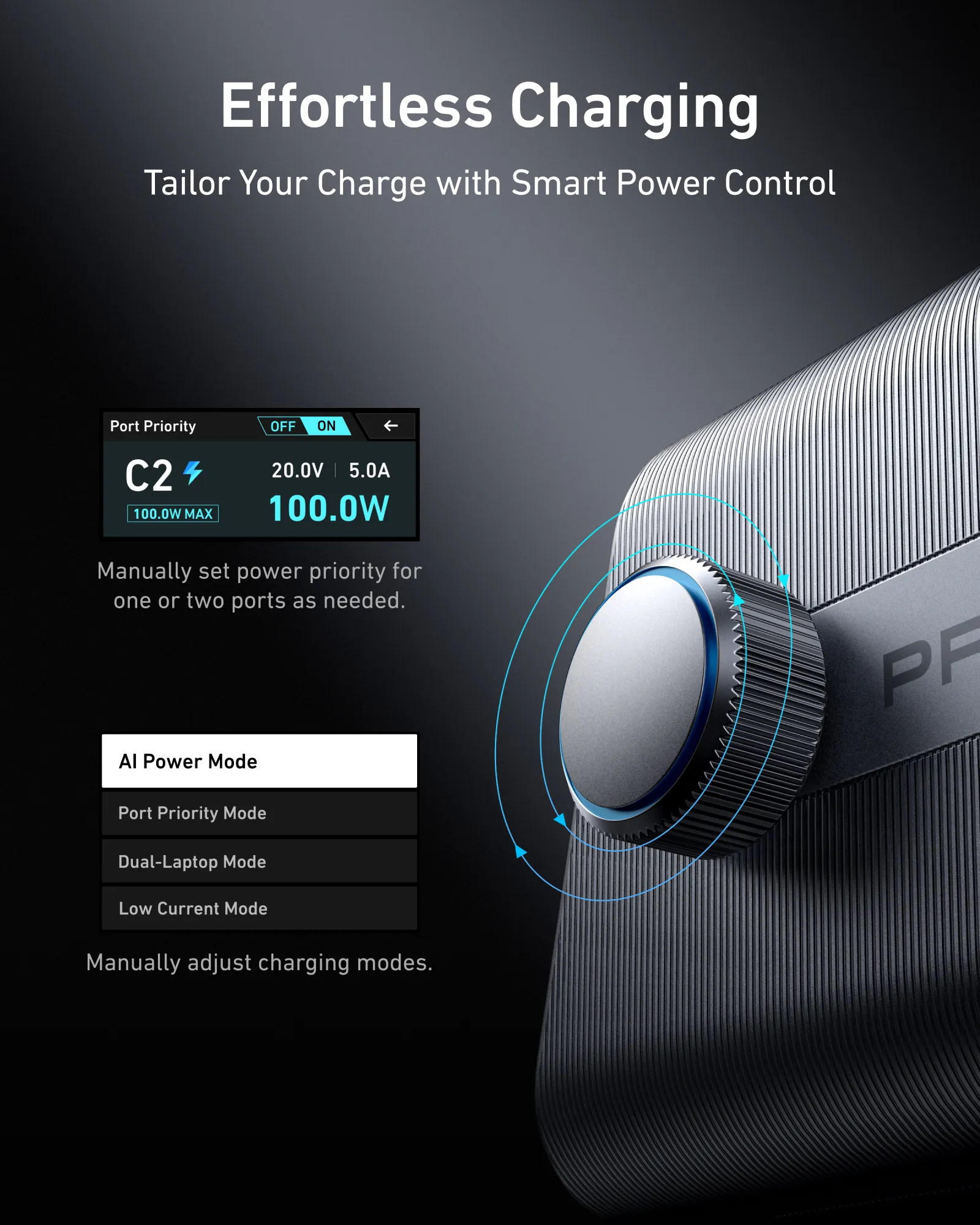 Anker Prime 250W GaN - pöytälaturi, Hopea