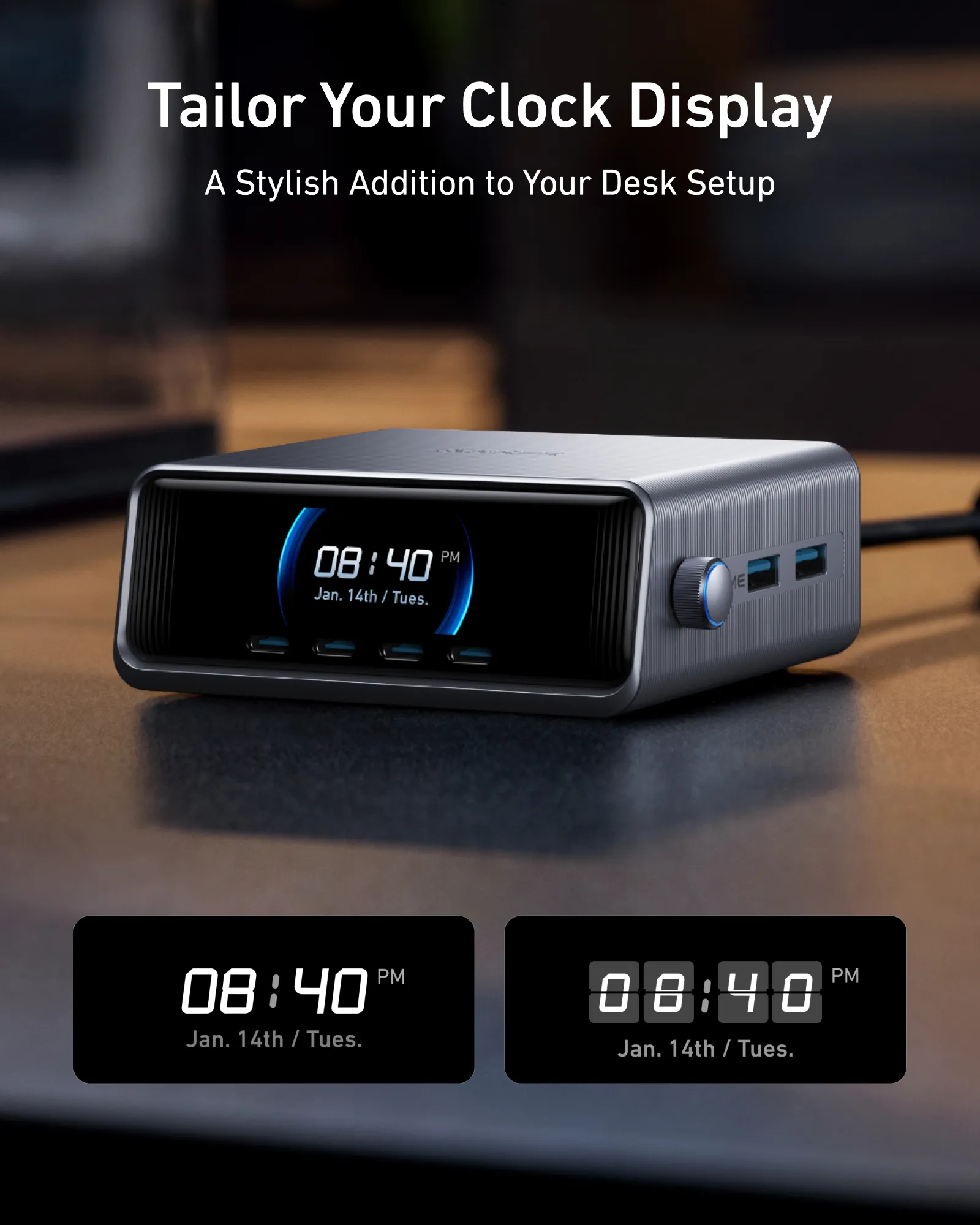 Anker Prime 250W GaN - pöytälaturi, Hopea