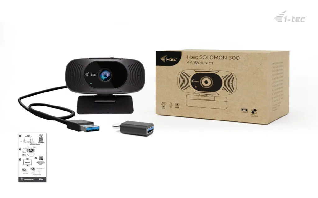 I-tec Solomon 300 4K UHD -webkamera, musta