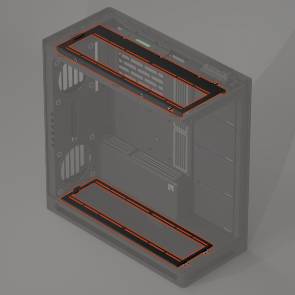 HAVN HS 420 Fan Brackets for 360mm Radiator - Svart