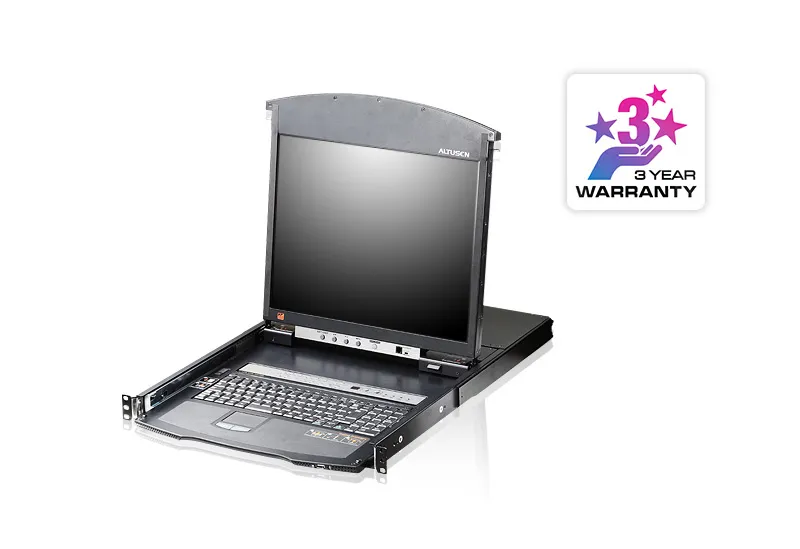 ATEN KL1508AiN KVM Switch, 8-port, 19" Display, Dual Rail, CAT5