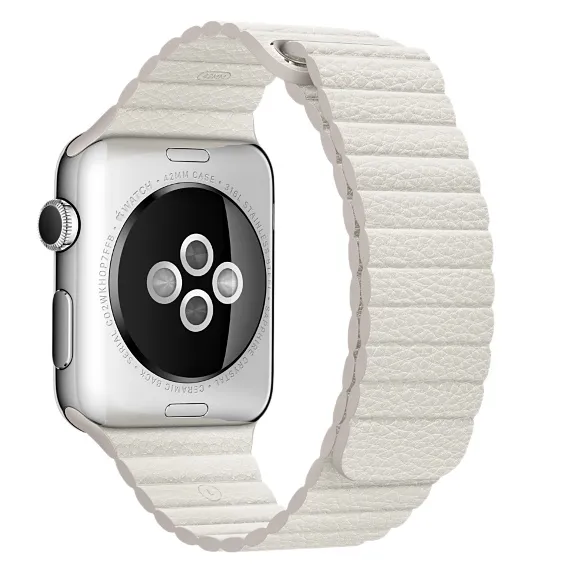 APPLE 42mm White Leather Loop - Large