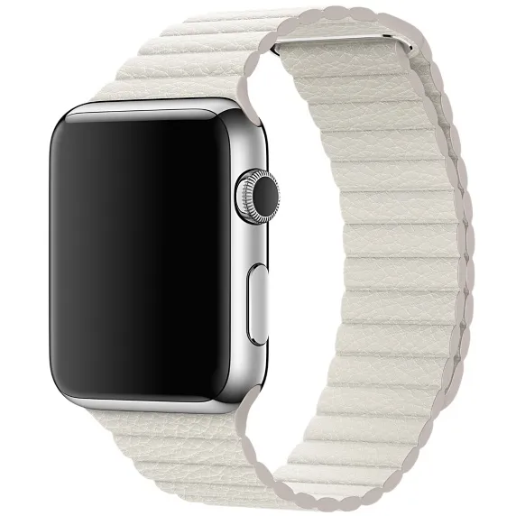 APPLE 42mm White Leather Loop - Large