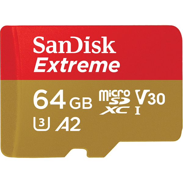 SanDisk Extreme 64 Gt MicroSDXC -muistikortti + SD-adapteri