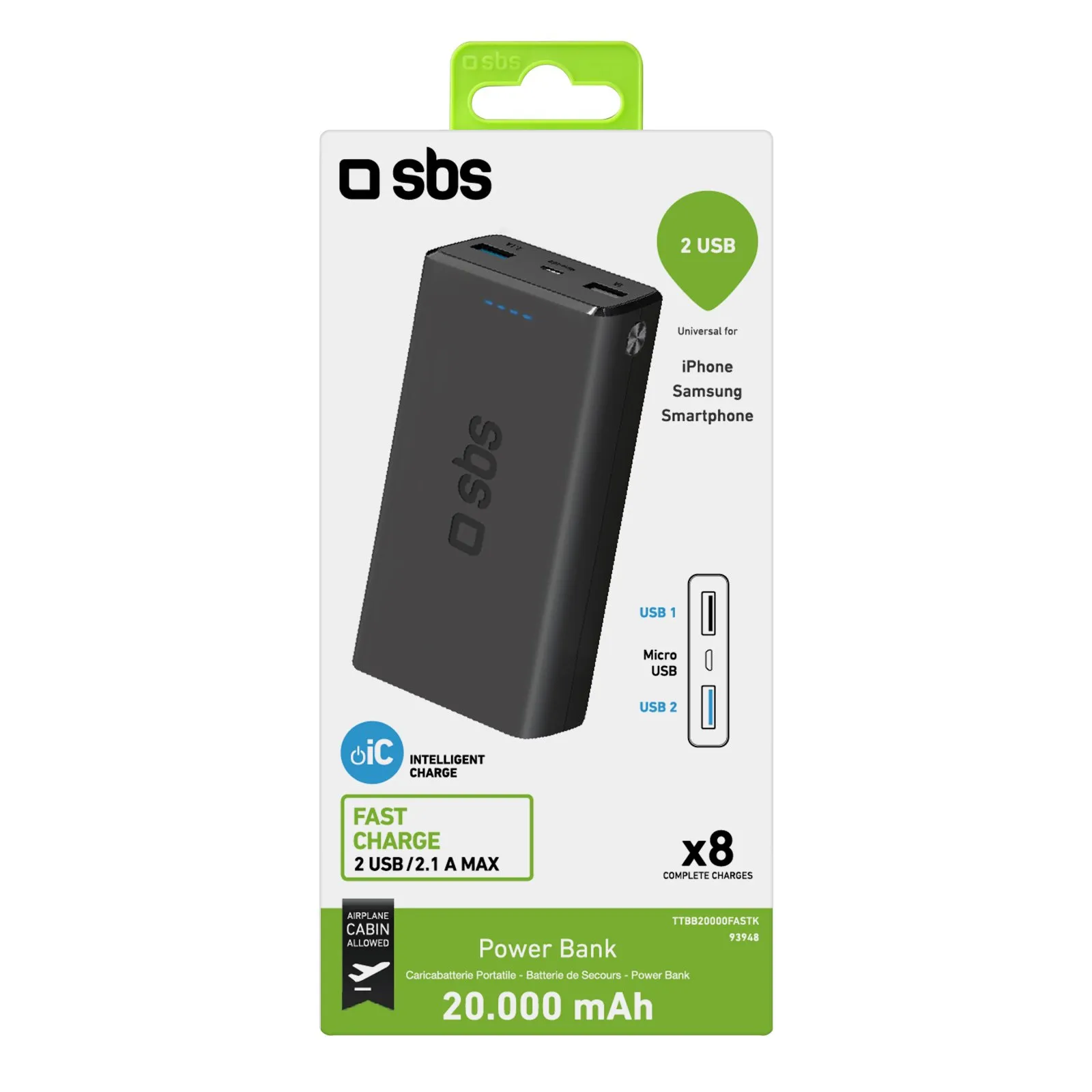 SBS TTBB20000FASTK 20000 mAh, 10W - powerbank
