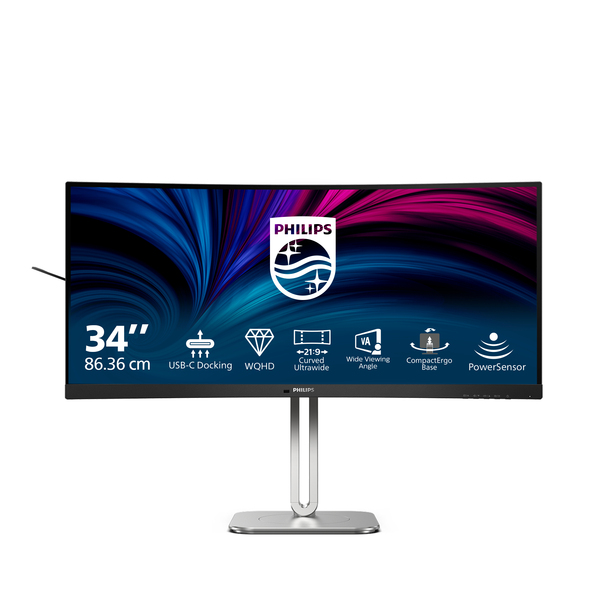 Philips 34B2U5600C. 34&quot; 3440x1440pxl, 120hz, USB-C, VA -kaareva n&auml;ytt&ouml;