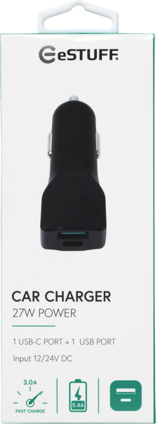 Car Charger USB-C 3A/USB 2,4A